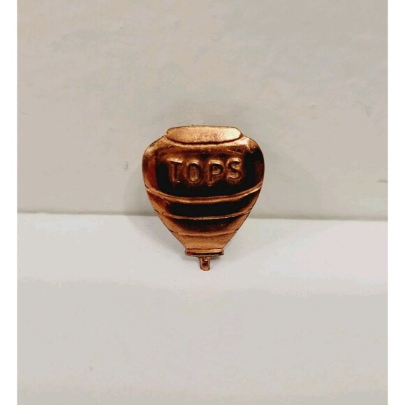 Vtg Copper TOPS Tobacco Rolling Papers Lapel Pin Advertising Marked - Picture 1 of 4
